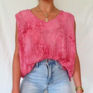 Pink Embroidered Women's Blouse